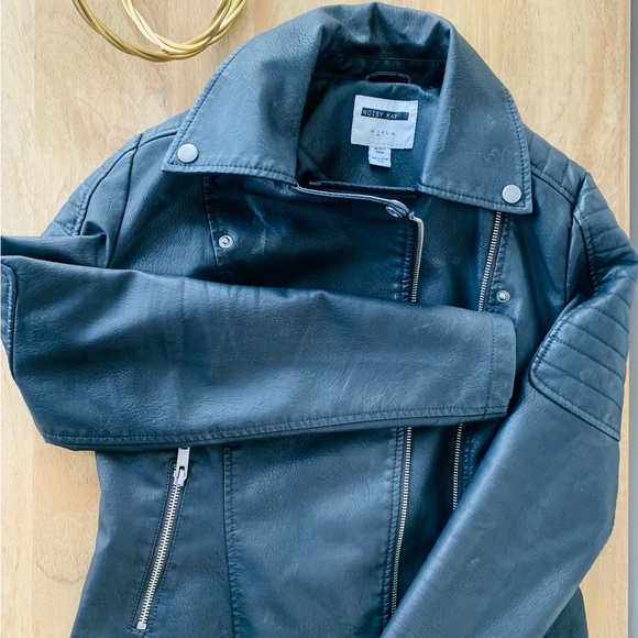 NOISY MAY Faux Leather Bomber Jacket - Picture 3 of 3